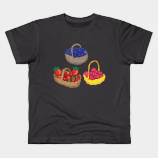 berries in baskets - strawberries, blueberries and raspberries Kids T-Shirt